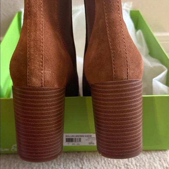 NIB Sam Edelman Rollins Brown Suede Ankle Boots sz 9.5 - Picture 6 of 11